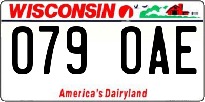 WI license plate 079OAE