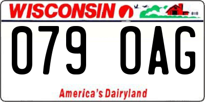 WI license plate 079OAG