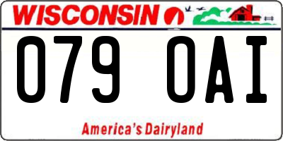 WI license plate 079OAI