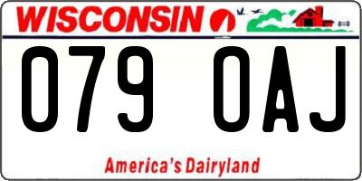 WI license plate 079OAJ