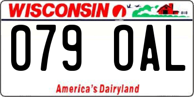 WI license plate 079OAL