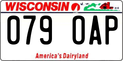 WI license plate 079OAP
