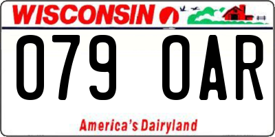 WI license plate 079OAR