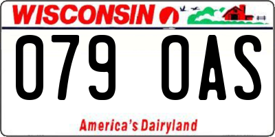 WI license plate 079OAS