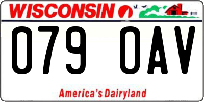 WI license plate 079OAV