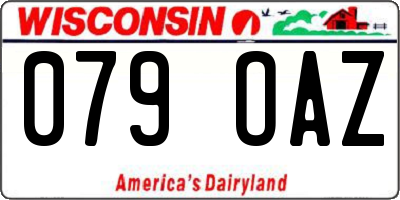 WI license plate 079OAZ
