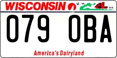 WI license plate 079OBA