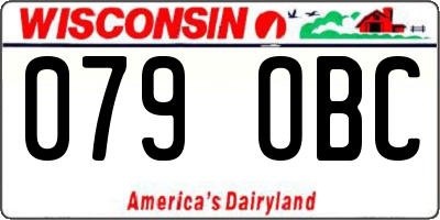 WI license plate 079OBC