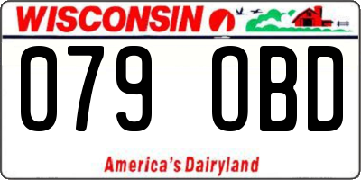 WI license plate 079OBD
