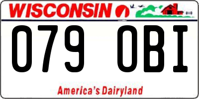 WI license plate 079OBI