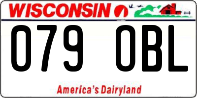 WI license plate 079OBL