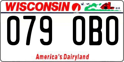 WI license plate 079OBO