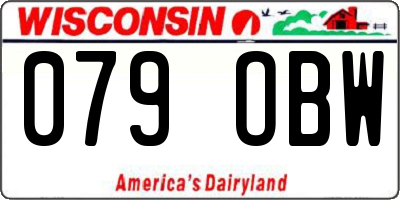 WI license plate 079OBW