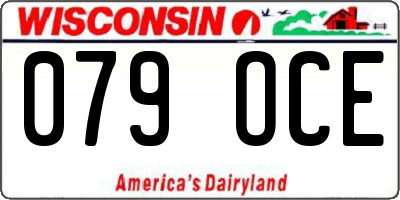 WI license plate 079OCE