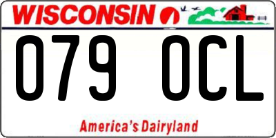 WI license plate 079OCL