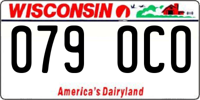 WI license plate 079OCO