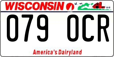WI license plate 079OCR