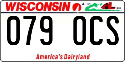 WI license plate 079OCS