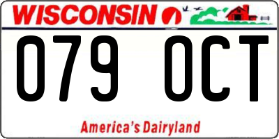 WI license plate 079OCT