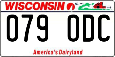 WI license plate 079ODC