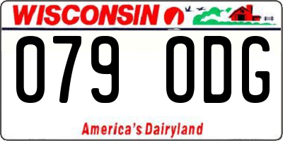 WI license plate 079ODG