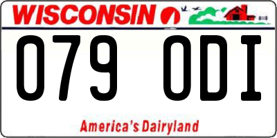 WI license plate 079ODI