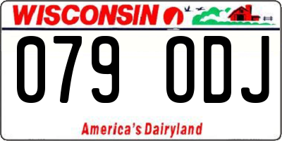 WI license plate 079ODJ