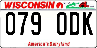 WI license plate 079ODK