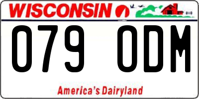WI license plate 079ODM