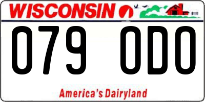 WI license plate 079ODO