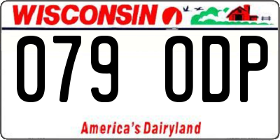 WI license plate 079ODP