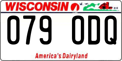 WI license plate 079ODQ