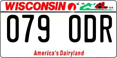 WI license plate 079ODR