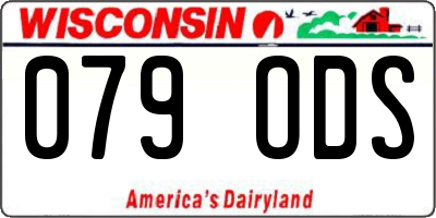 WI license plate 079ODS