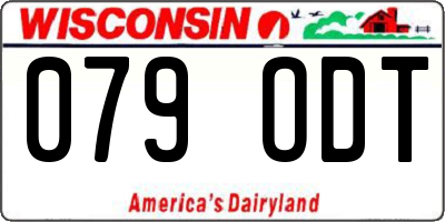 WI license plate 079ODT