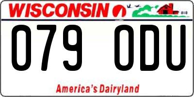 WI license plate 079ODU