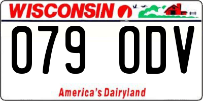 WI license plate 079ODV