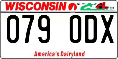 WI license plate 079ODX