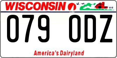 WI license plate 079ODZ