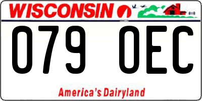 WI license plate 079OEC
