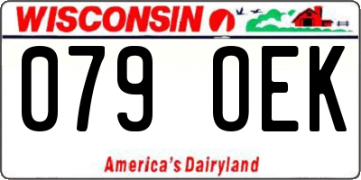 WI license plate 079OEK