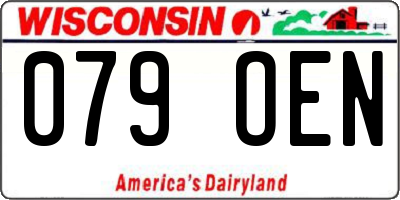 WI license plate 079OEN