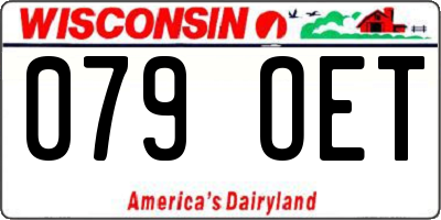 WI license plate 079OET
