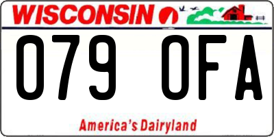 WI license plate 079OFA