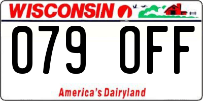 WI license plate 079OFF