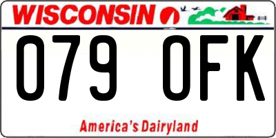 WI license plate 079OFK