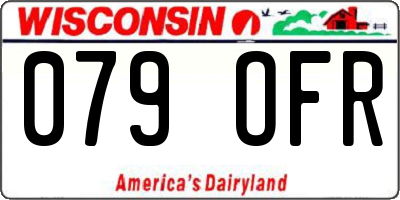 WI license plate 079OFR