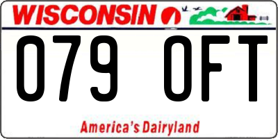 WI license plate 079OFT