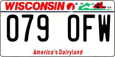 WI license plate 079OFW