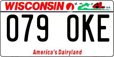 WI license plate 079OKE